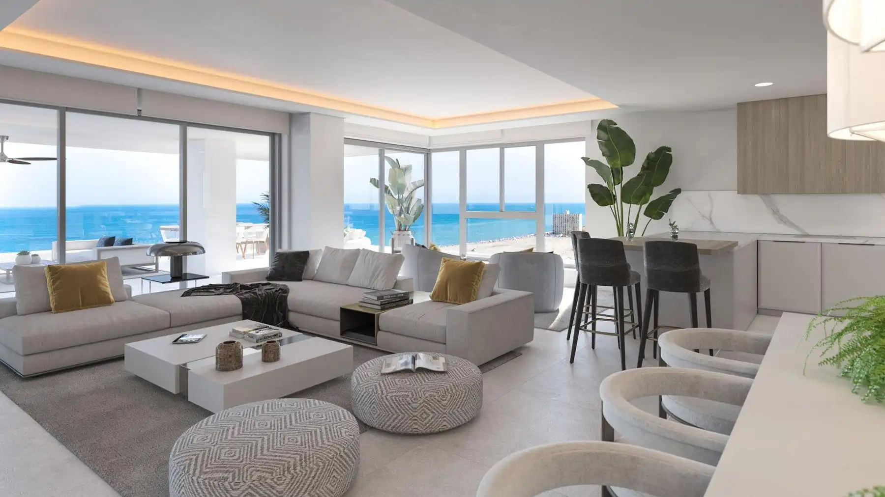 Sala de estar de Apartamento en venta en Málaga con Aire acondicionado, Jardín privado y Terraza