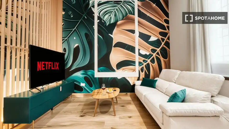 Sala d'estar de Apartament per a compartir en Altea amb Aire condicionat, Terrassa i Moblat