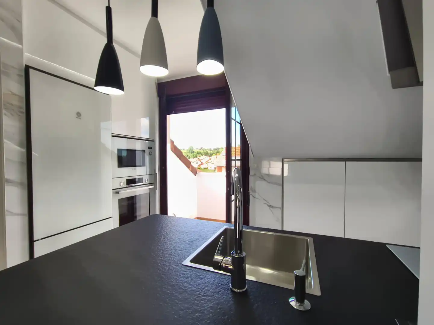 Kitchen of Attic for rent in Entrambasaguas  with Heating, Terrace and Furnished