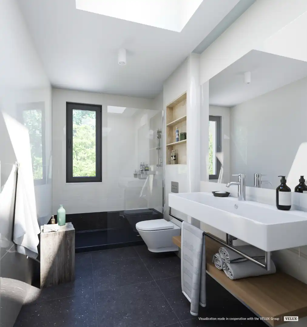 Baño de Casa adosada en venta en Santiago de Compostela  con Calefacción, Jardín privado y Terraza