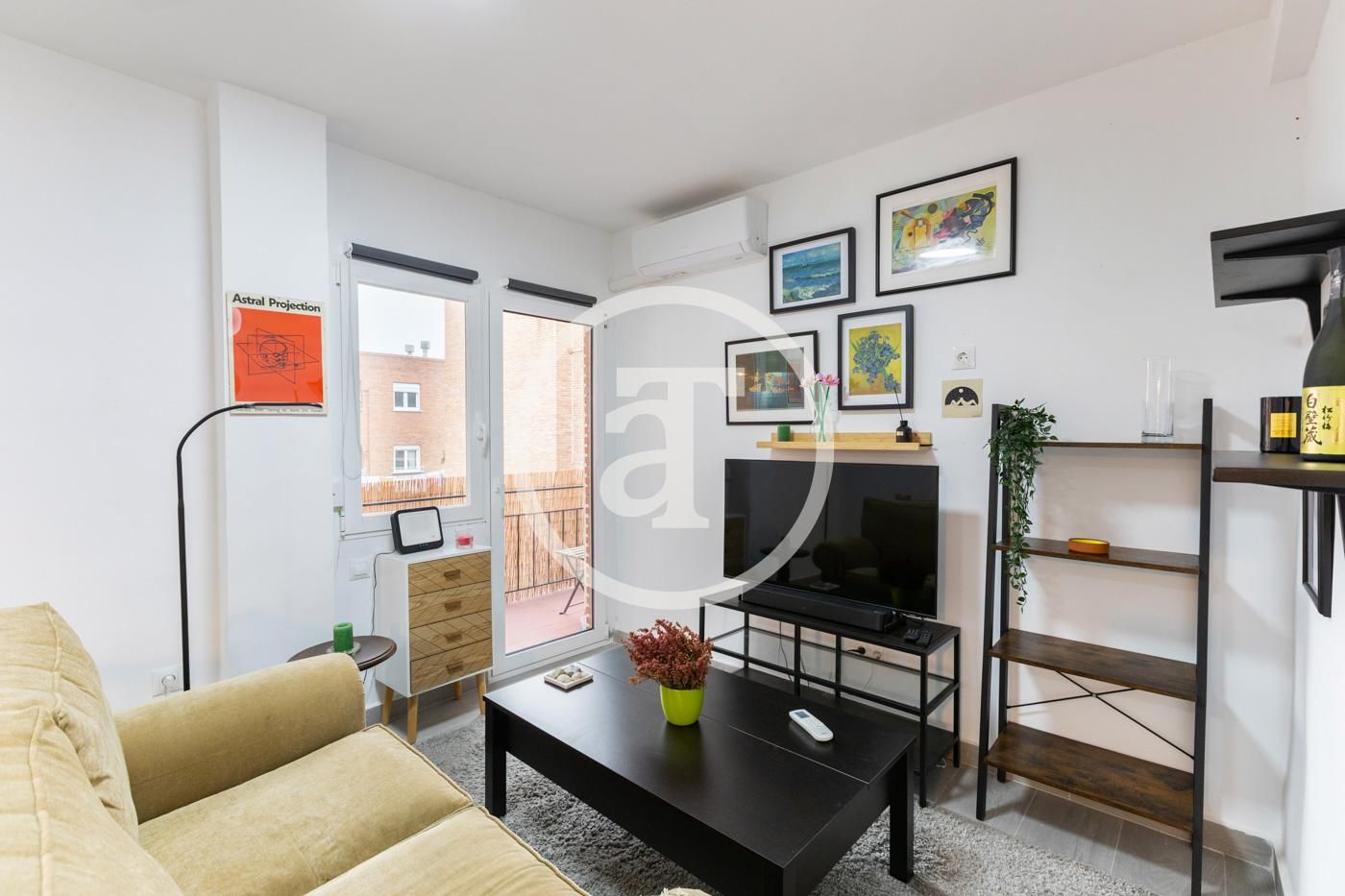 Living room of Flat to rent in  Madrid Capital  with Air Conditioner, Heating and Furnished