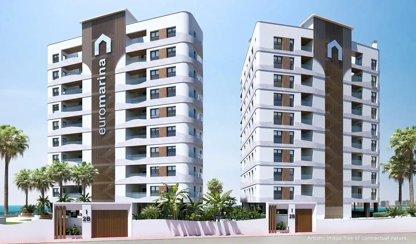 Vista exterior de Apartament en venda en La Manga del Mar Menor amb Aire condicionat, Jardí privat i Terrassa