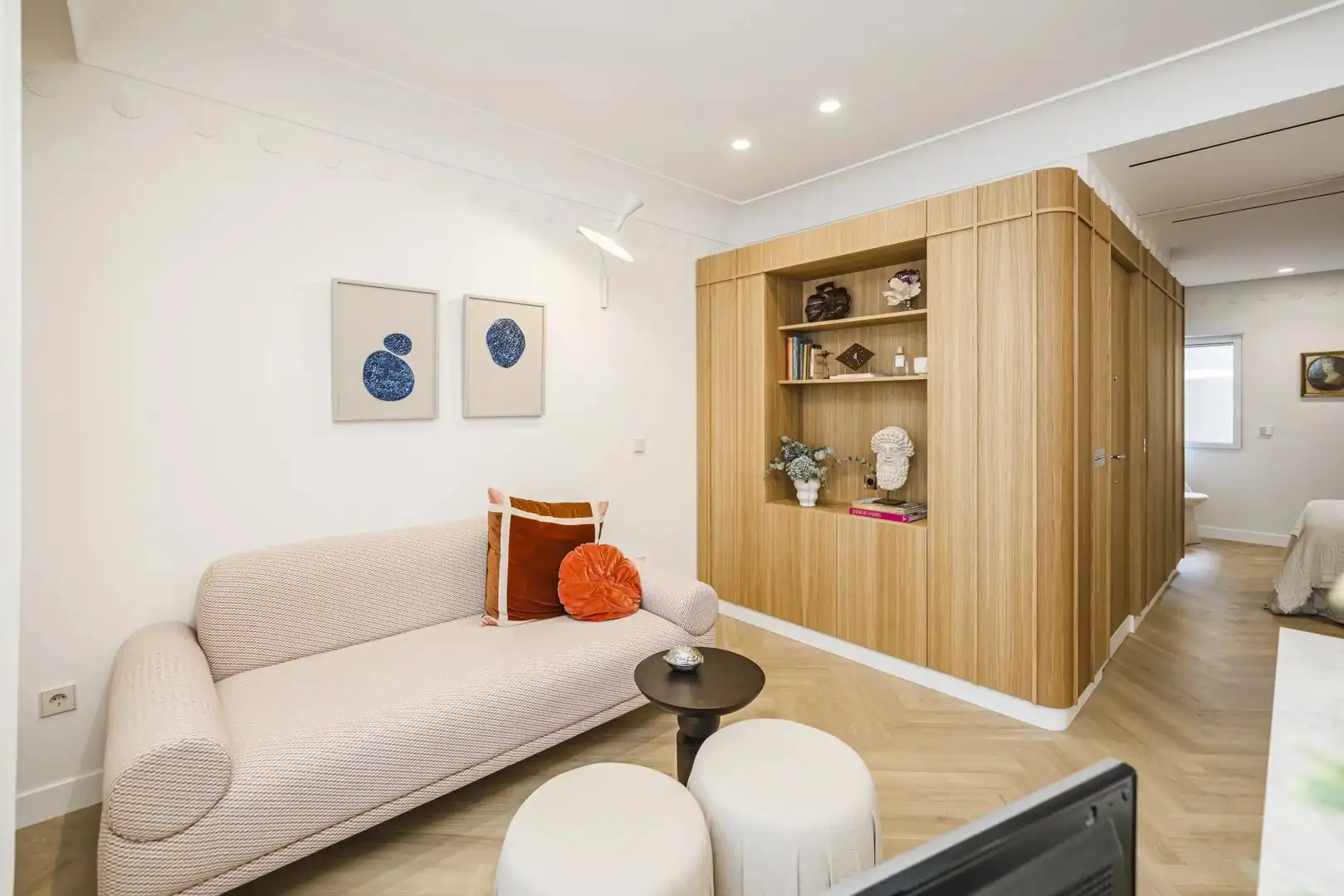 Sala d'estar de Pis en venda en  Madrid Capital amb Aire condicionat, Calefacció i Moblat