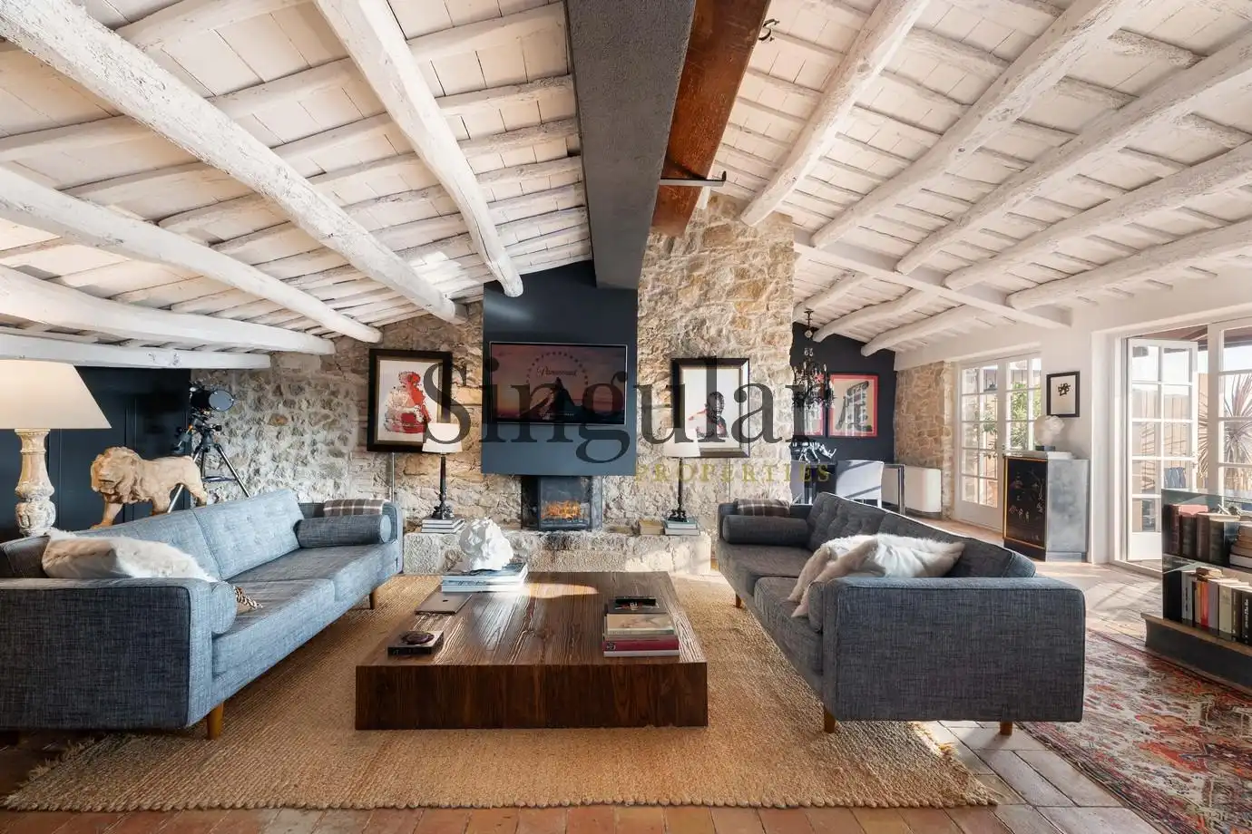Sala d'estar de Finca rústica en venda en Corçà amb Aire condicionat, Calefacció i Jardí privat
