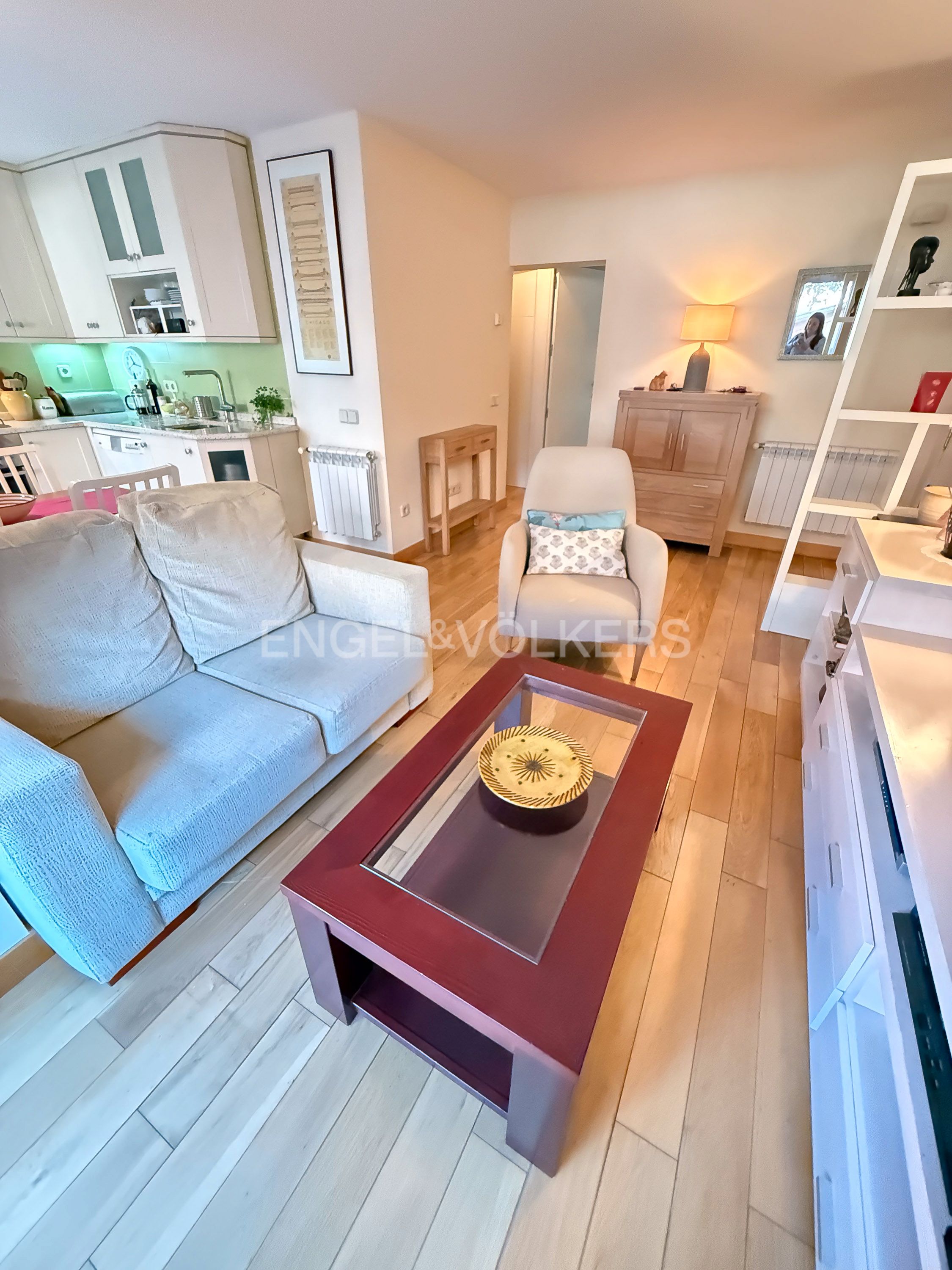 Sala d'estar de Apartament de lloguer en  Madrid Capital amb Aire condicionat, Calefacció i Jardí privat