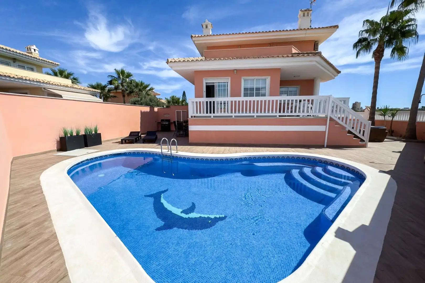 Swimming pool of Houses for sale in La Manga del Mar Menor  with Air Conditioner, Heating and Private garden