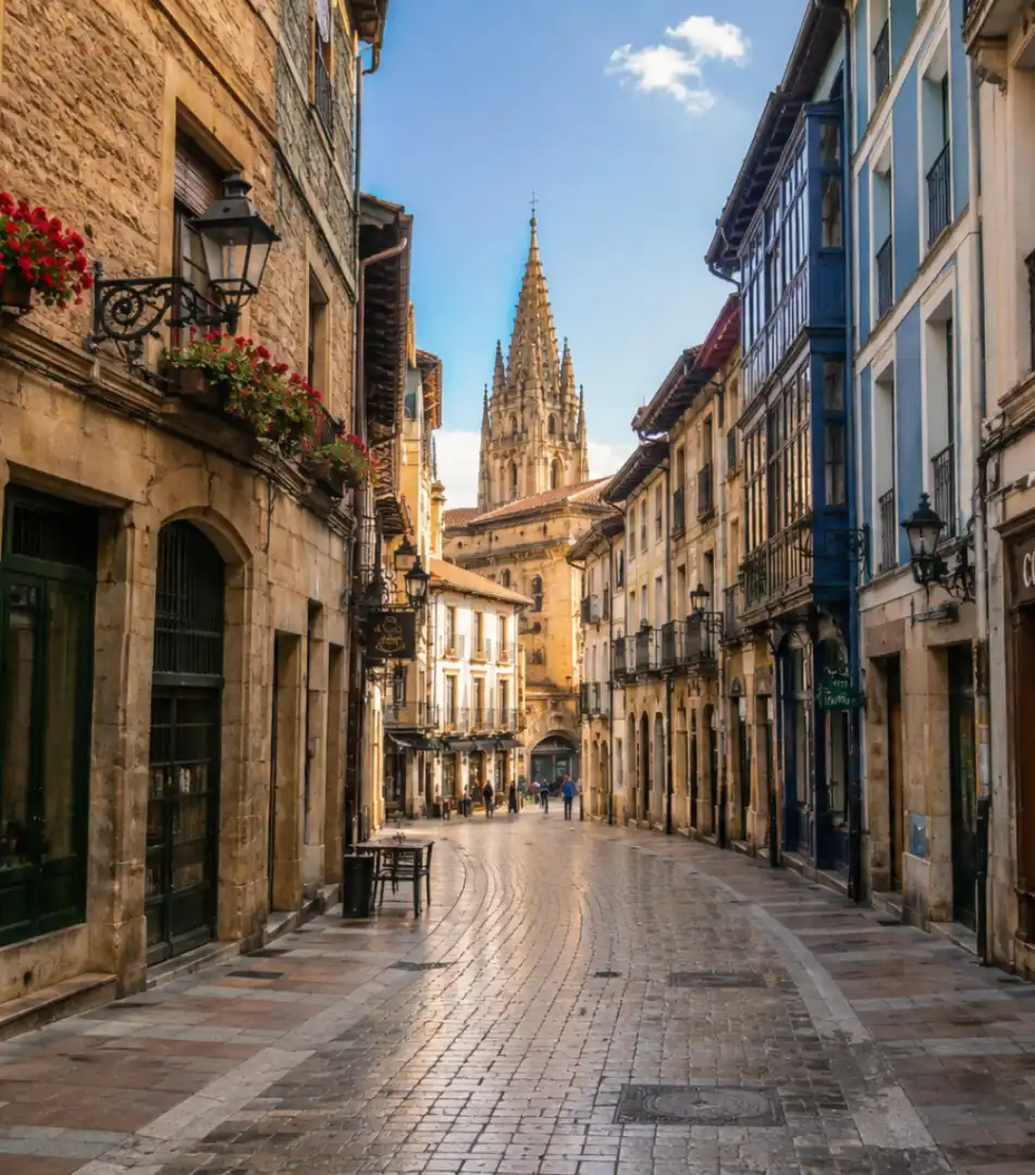 Vista exterior de Piso en venta en Oviedo  con Calefacción y Amueblado
