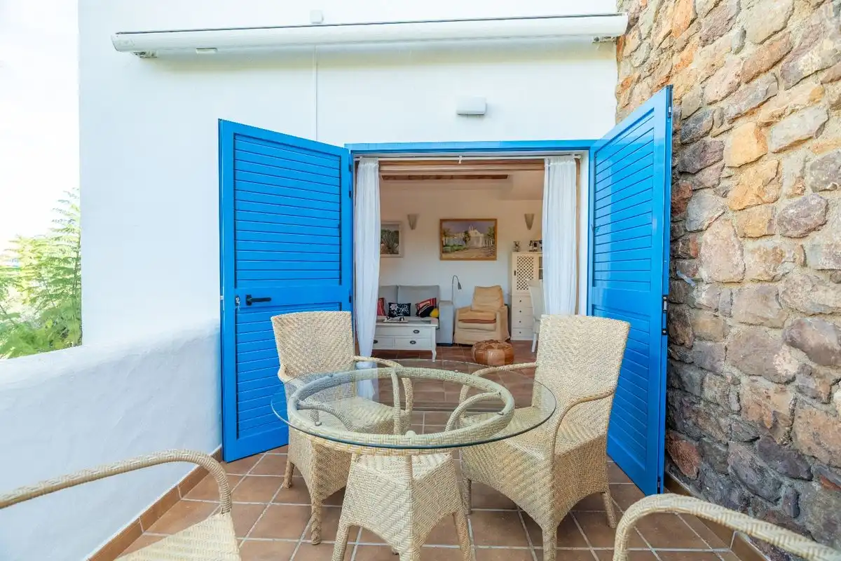 Terrasse von Dachboden zum Verkauf in Santa Eulària des Riu mit Klimaanlage, Heizung und Schwimmbad