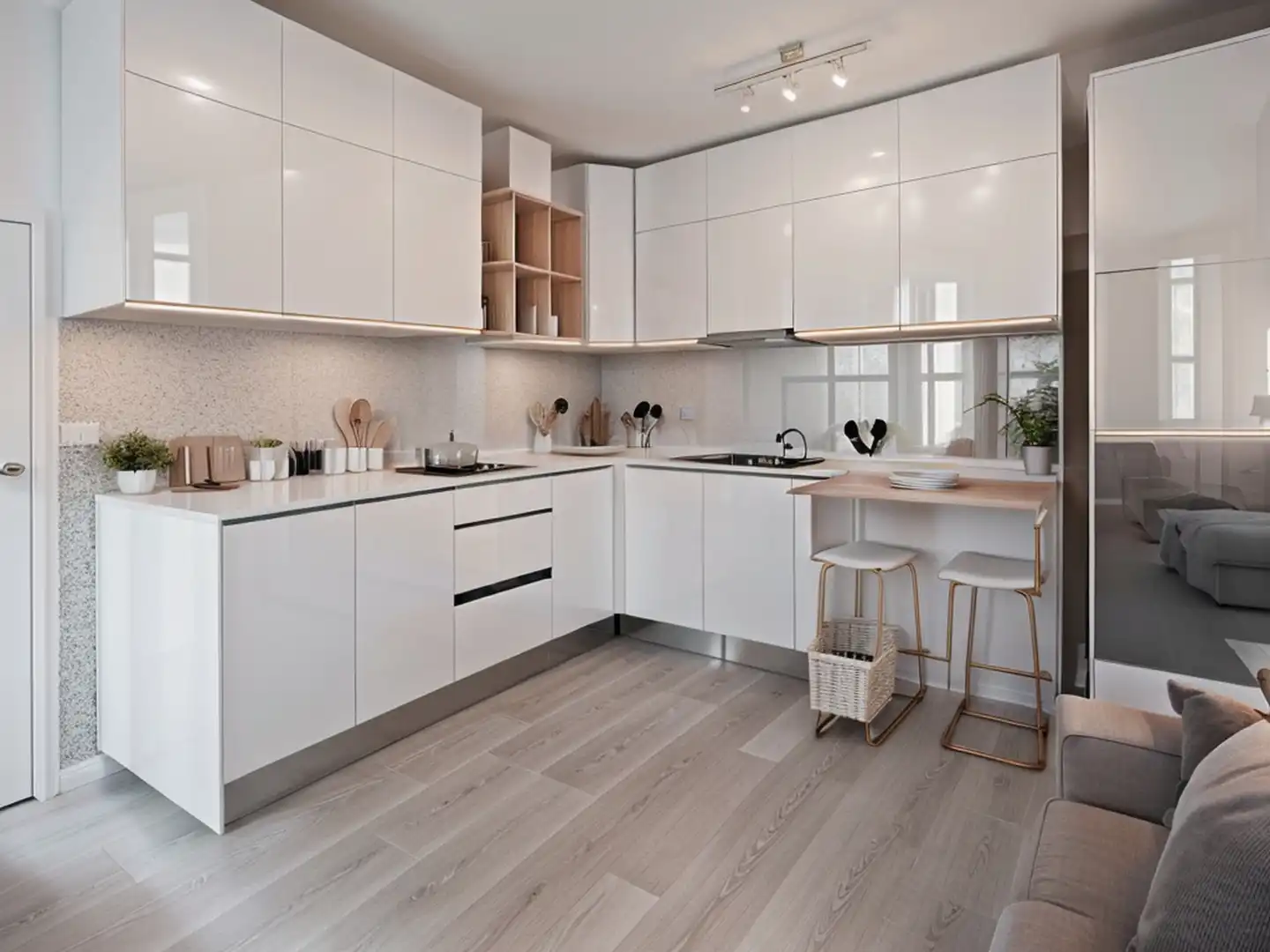 Cocina de Piso en venta en Santa Coloma de Gramenet con Parquet, Amueblado y Internet