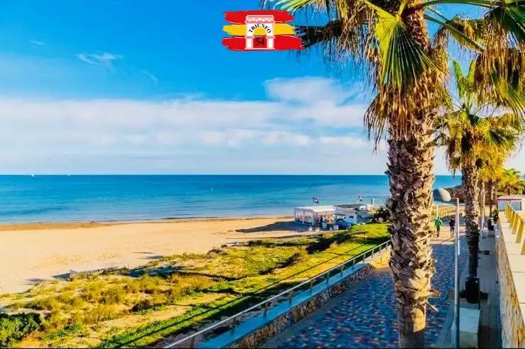 Vista exterior de Casa o xalet en venda en Pilar de la Horadada amb Aire condicionat, Moblat i Piscina comunitària