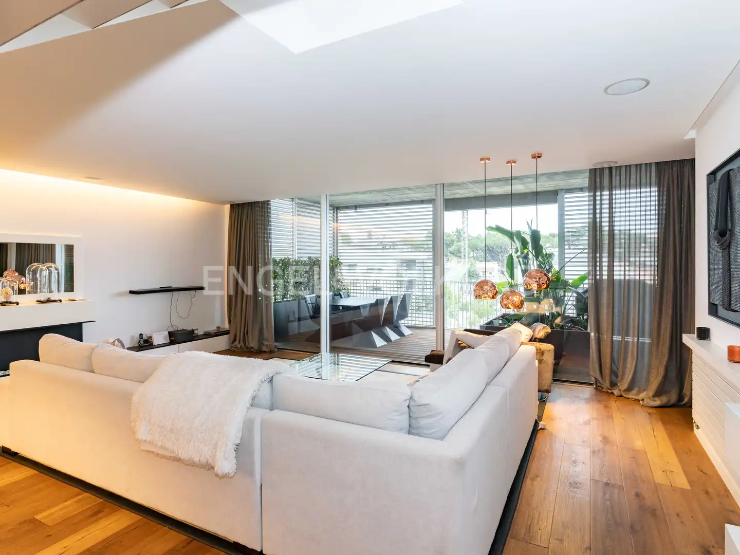Sala d'estar de Àtic en venda en Tiana amb Aire condicionat, Calefacció i Parquet
