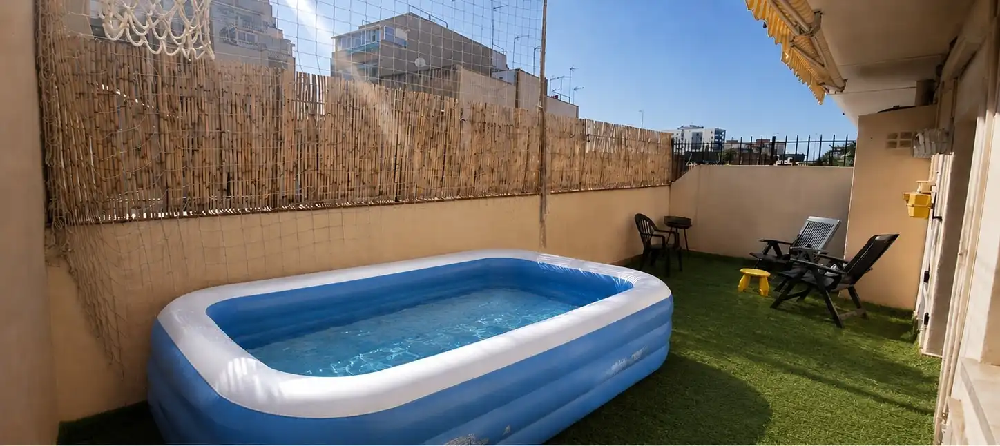 Schwimmbecken von Erdgeschoss zum Verkauf in Badalona mit Heizung, Terrasse und Abstellraum