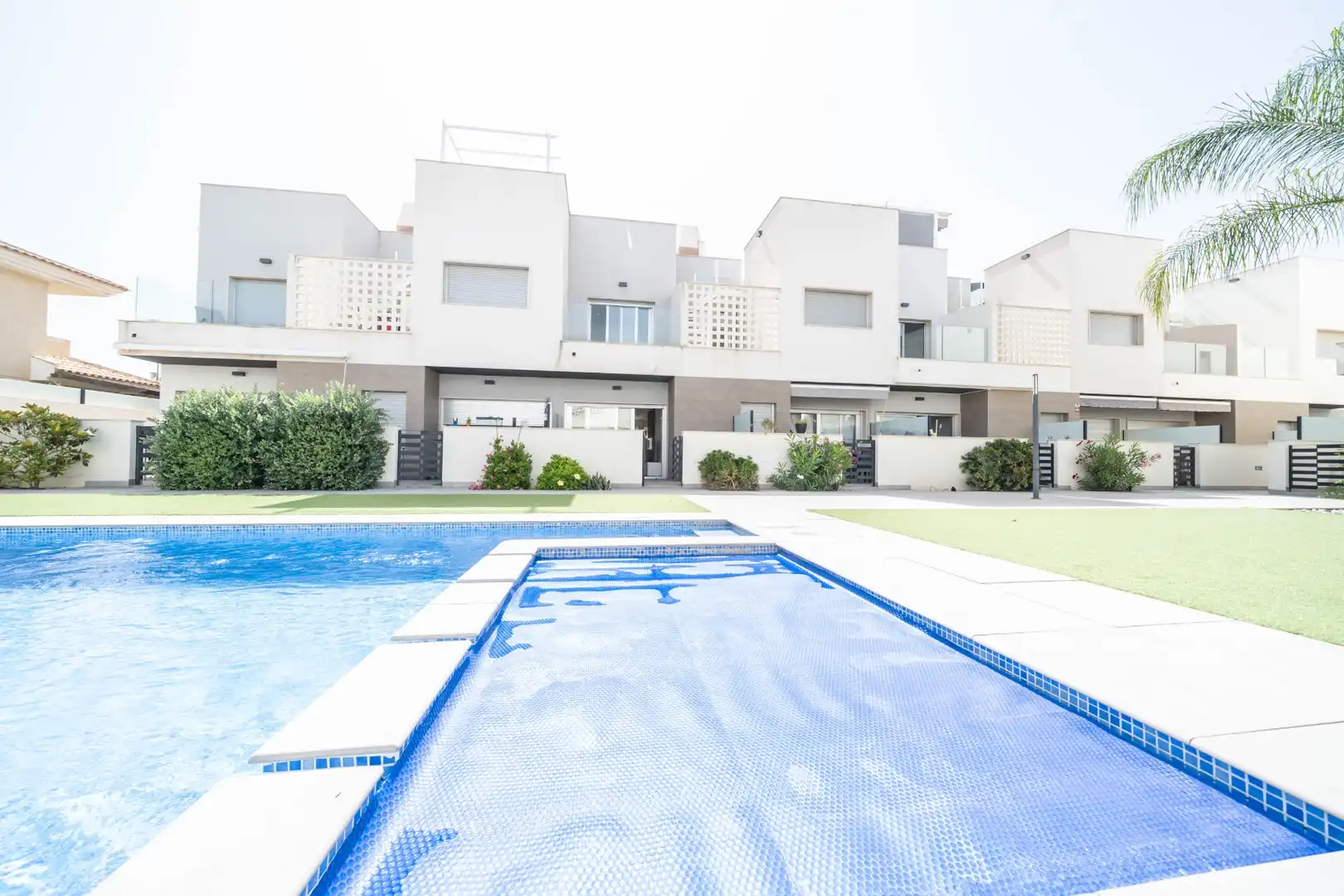 Piscina de Casa adosada de lloguer en San Javier amb Aire condicionat, Terrassa i Traster