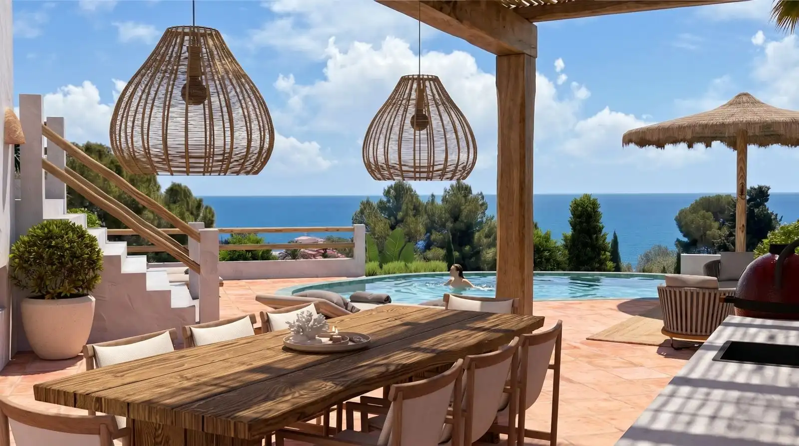 Terrassa de Casa o xalet en venda en Benissa amb Aire condicionat, Calefacció i Jardí privat