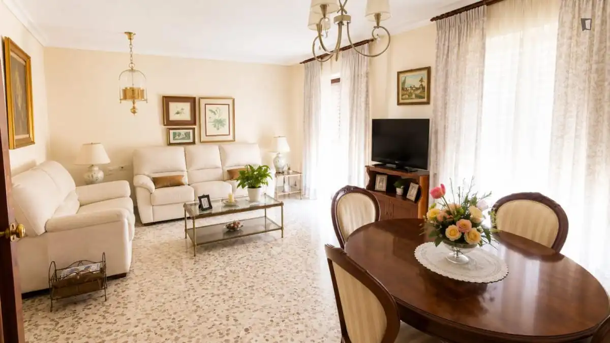 Sala d'estar de Apartament per a compartir en Sevilla amb Aire condicionat, Calefacció i Moblat