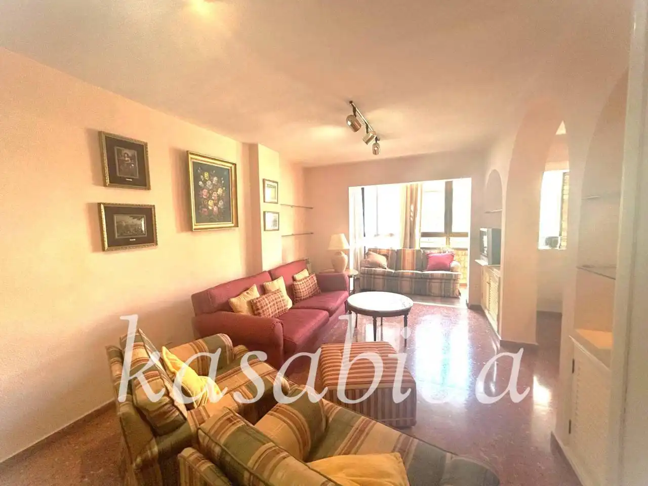 Living room of Flat for rent in Valencia  with Heating, Furnished and Balcony