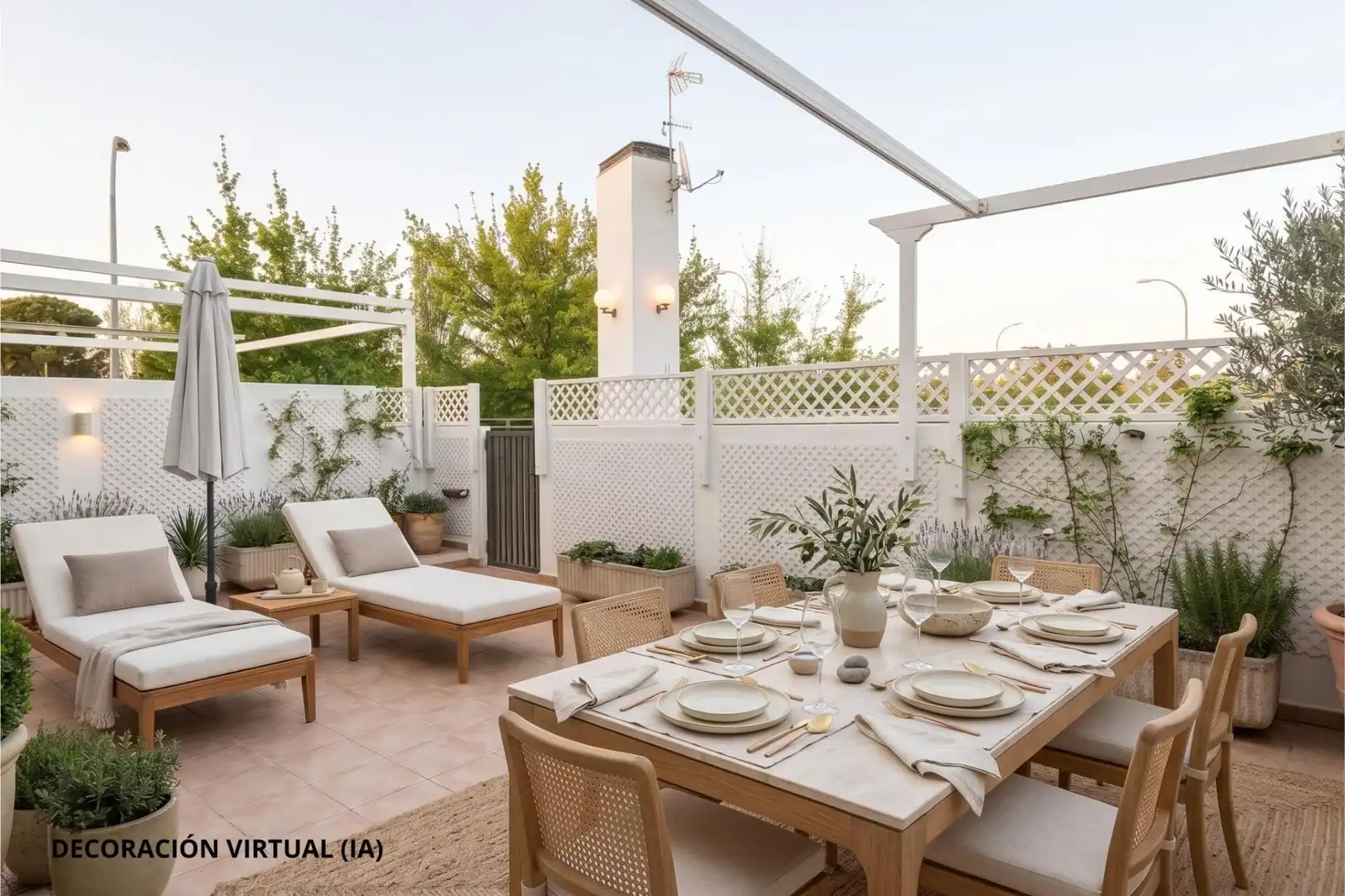 Terrassa de Casa adosada en venda en Madrid amb Aire condicionat, Calefacció i Jardí privat