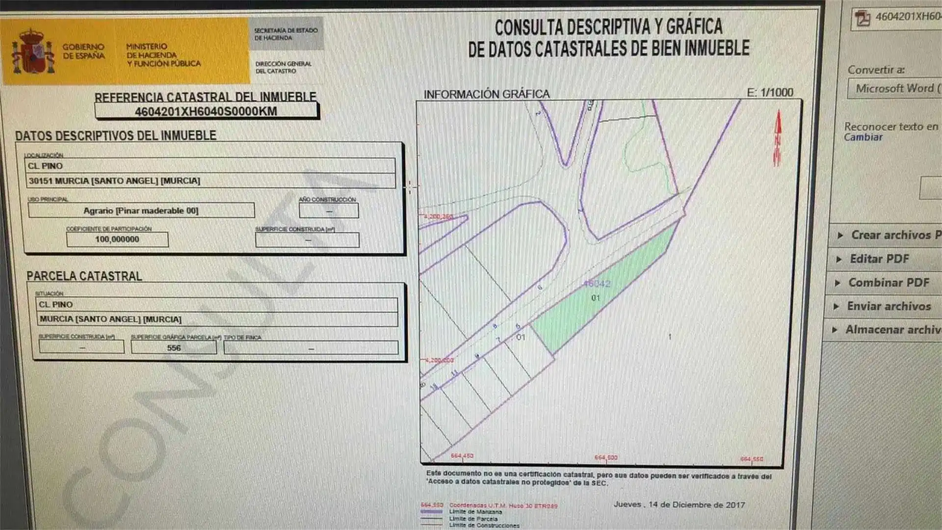 Terreno en venta en Pedanías Este