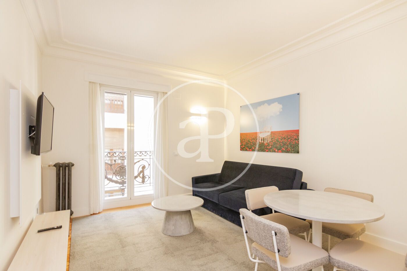 Sala d'estar de Pis de lloguer en  Madrid Capital amb Aire condicionat, Calefacció i Moblat