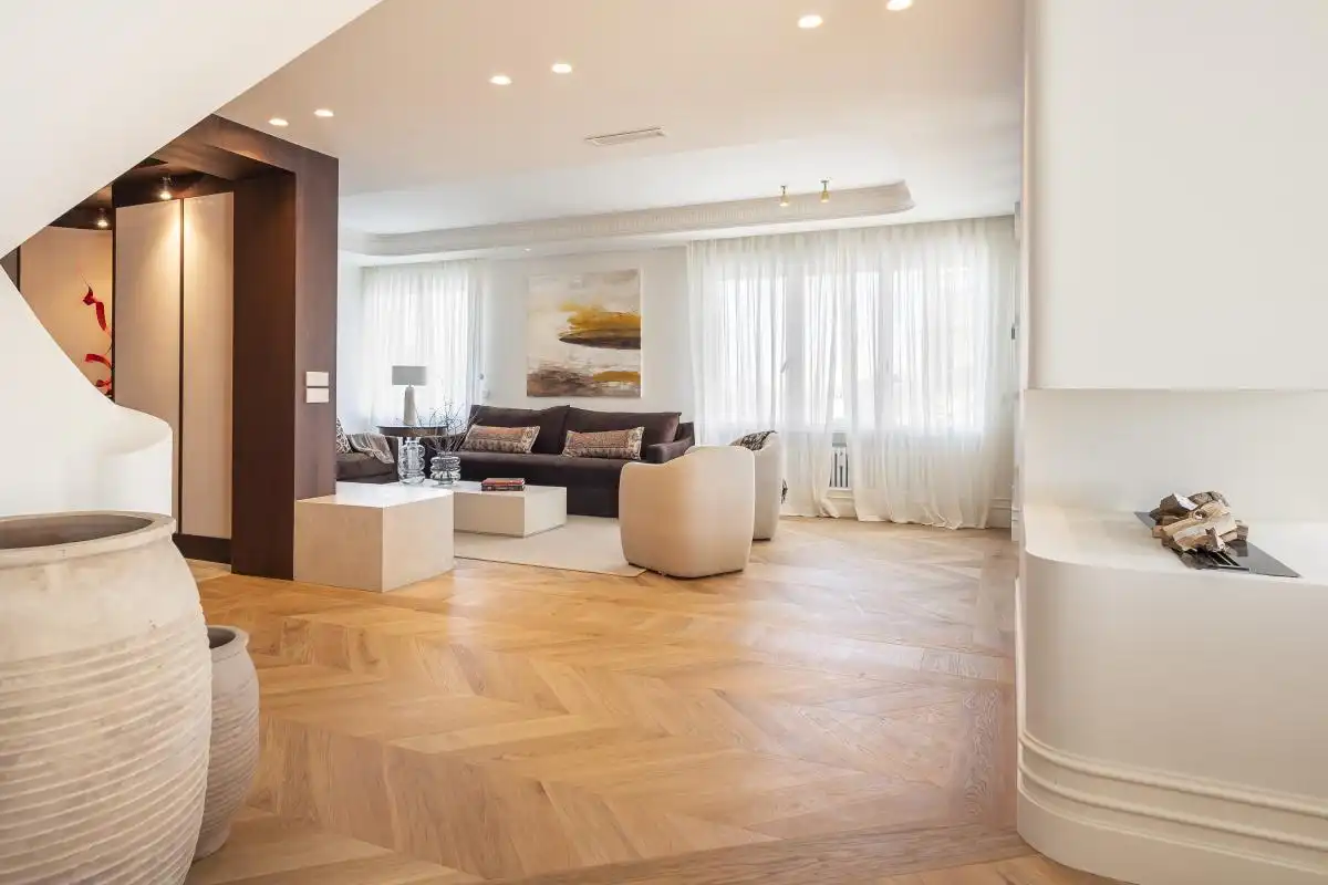 Sala d'estar de Àtic en venda en Madrid amb Aire condicionat, Calefacció i Jardí privat