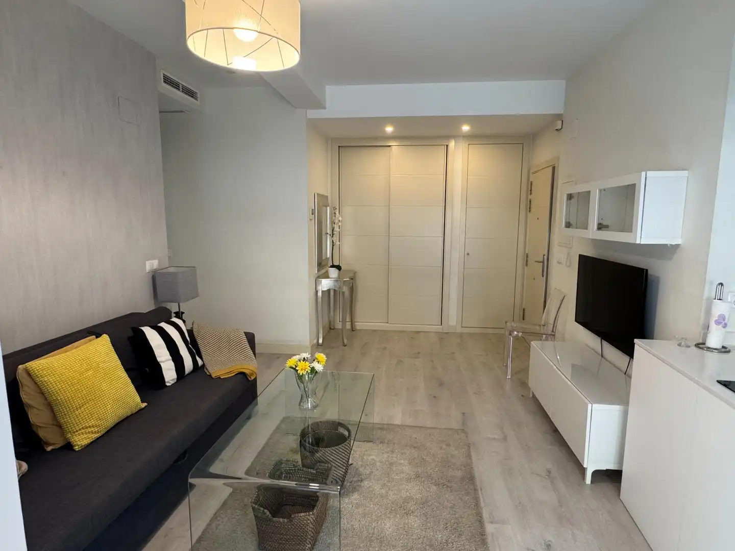 Sala d'estar de Apartament de lloguer en Málaga amb Aire condicionat, Calefacció i Moblat