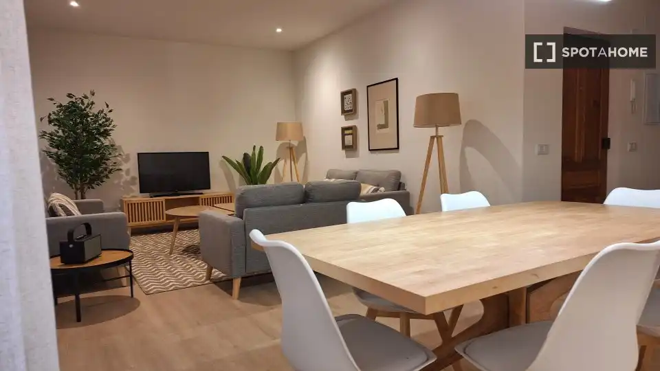 Sala d'estar de Apartament per a compartir en  Palma de Mallorca amb Aire condicionat, Terrassa i Moblat