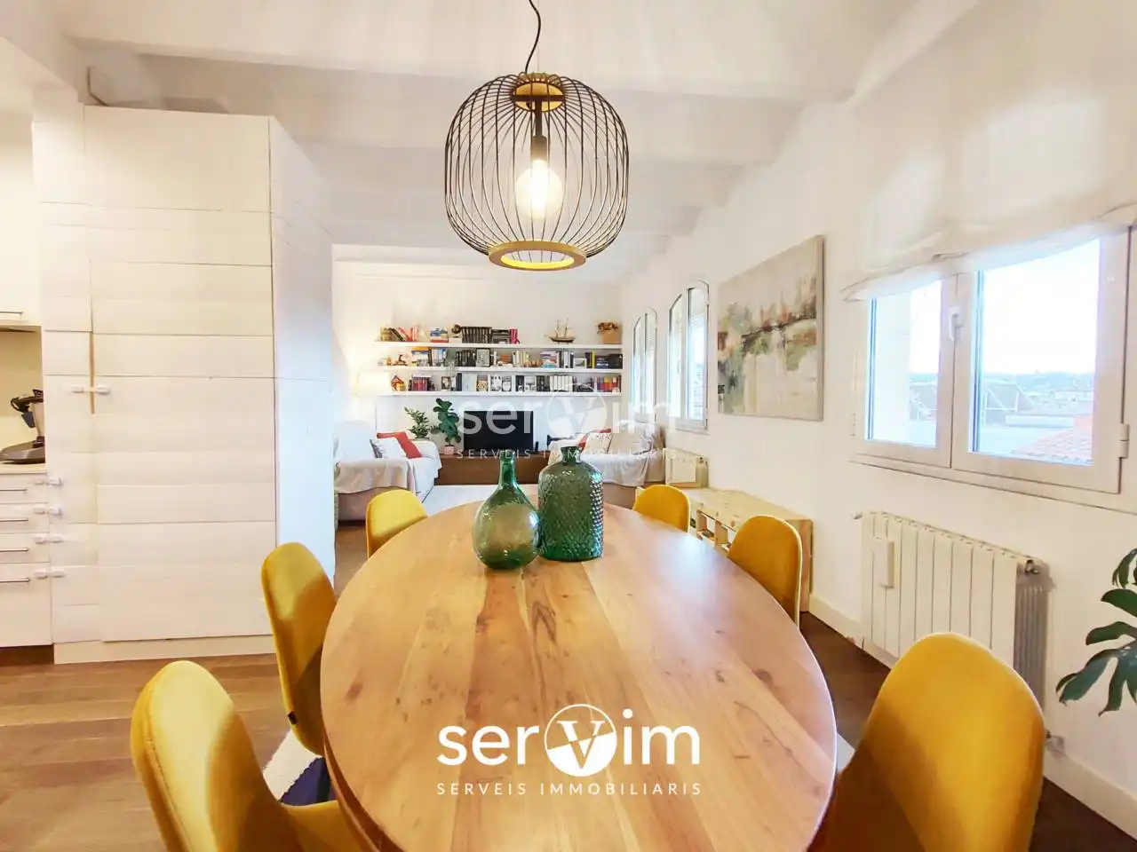 Esszimmer von Wohnung zum Verkauf in Girona Capital mit Klimaanlage, Heizung und Terrasse