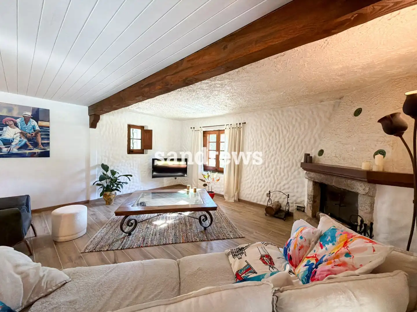 Living room of Houses for sale in Darnius  with Heating, Private garden and Terrace