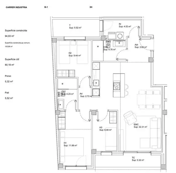 Flat for sale in Carrer de la Indústria, 45, Caputxins - Ambulatori