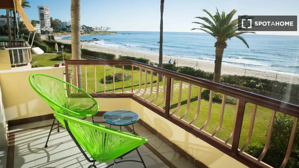 Terraza de Apartamento para compartir en Mijas con Aire acondicionado, Terraza y Amueblado