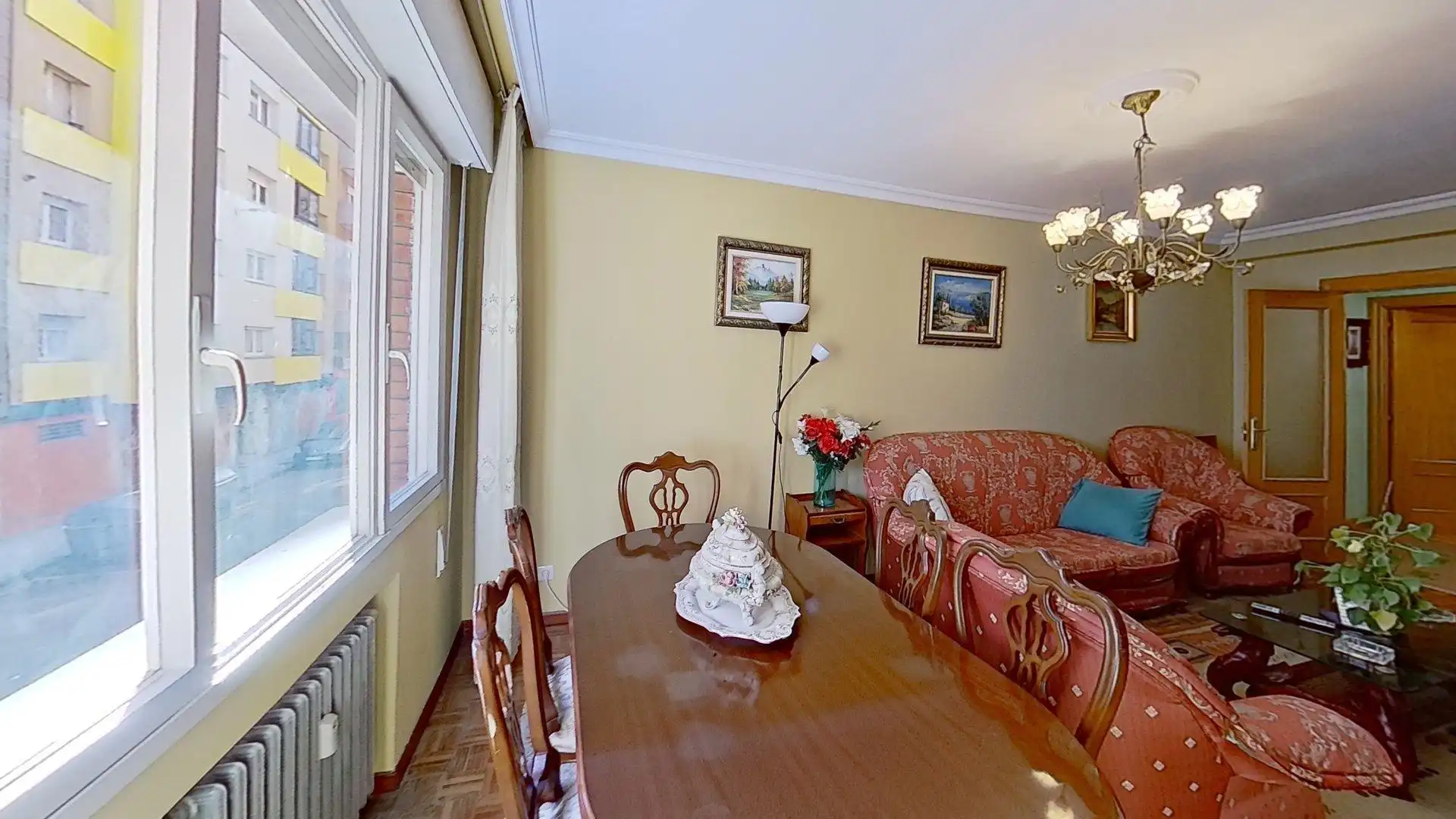 Esszimmer von Wohnung zum Verkauf in Gijón  mit Heizung, Parkett und Terrasse