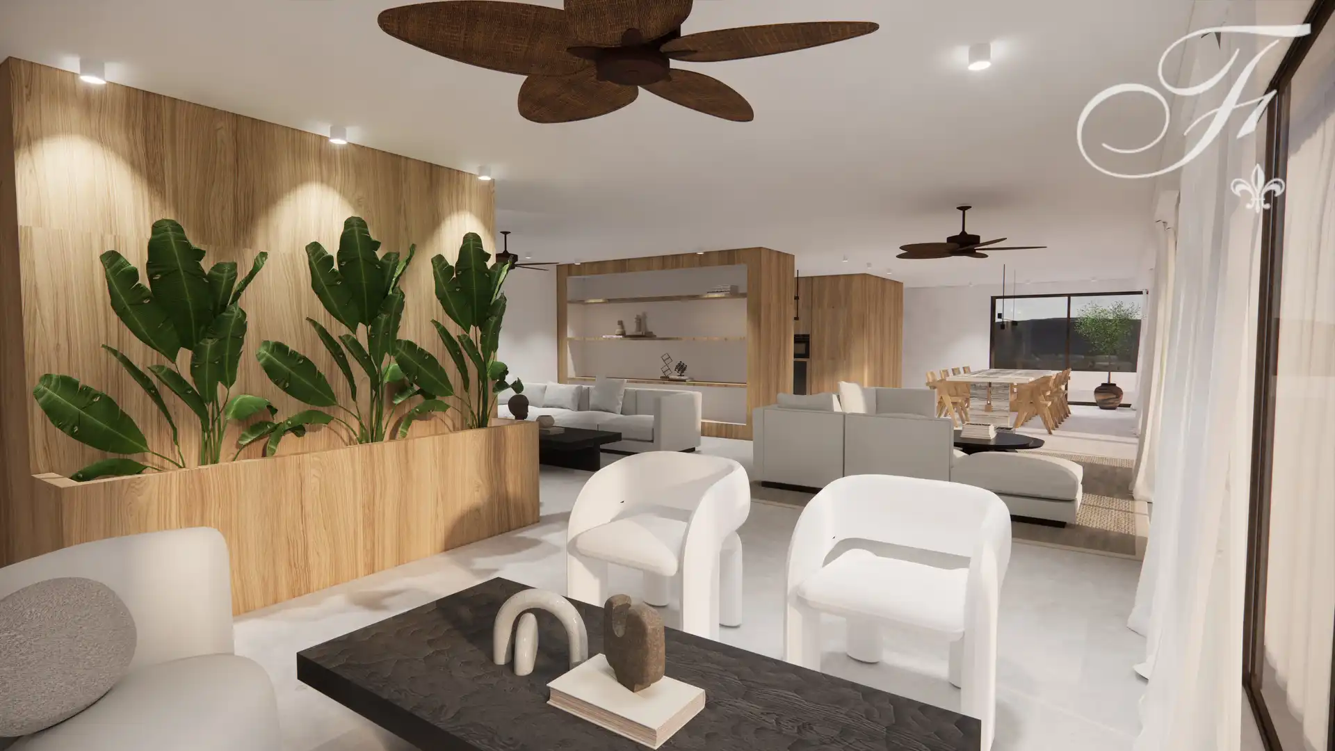 Sala de estar de Casa o chalet de alquiler en Sant Antoni de Portmany con Aire acondicionado, Jardín privado y Terraza