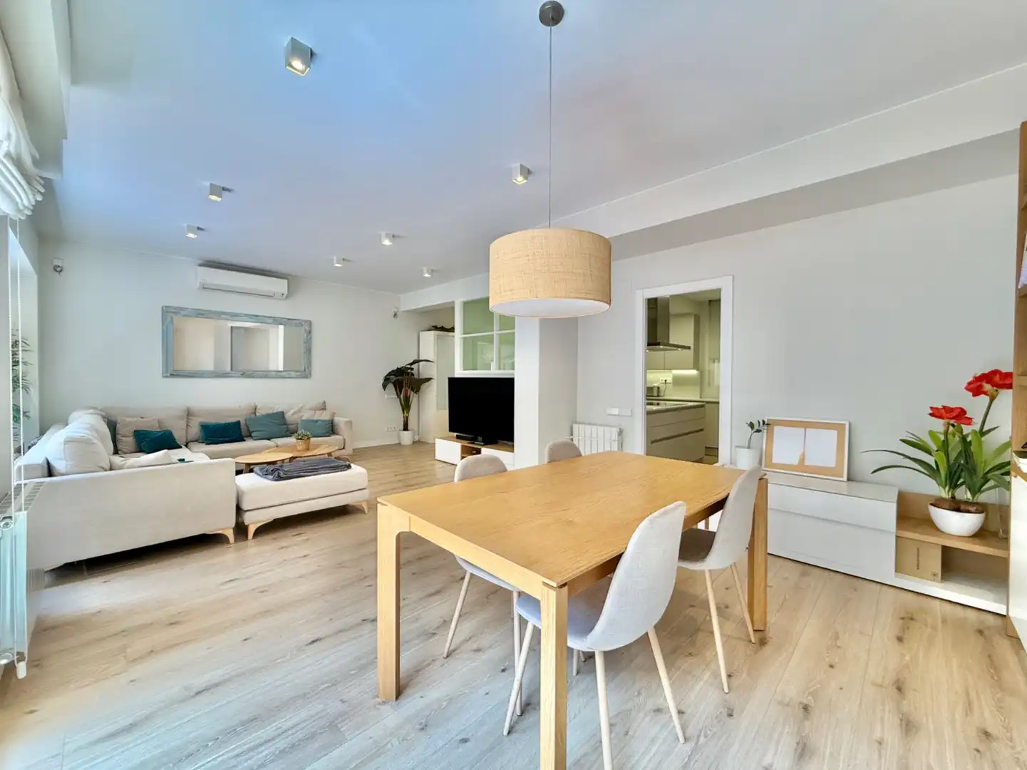 Sala de estar de Piso de alquiler en Barcelona con Aire acondicionado, Calefacción y Parquet