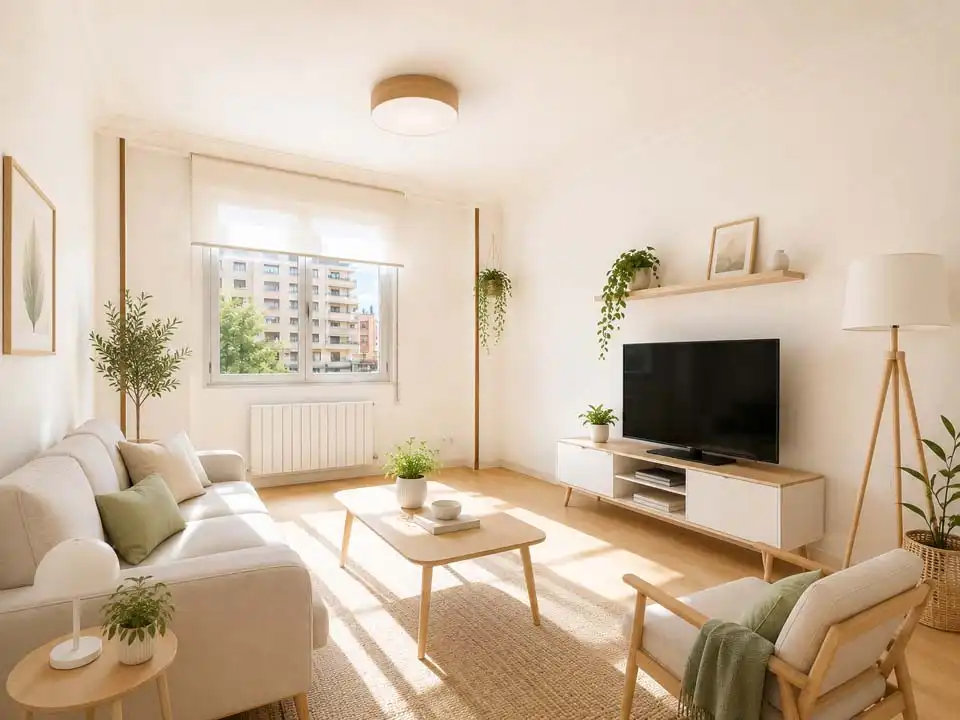 Sala de estar de Piso en venta en Vitoria - Gasteiz con Calefacción, Parquet y Terraza