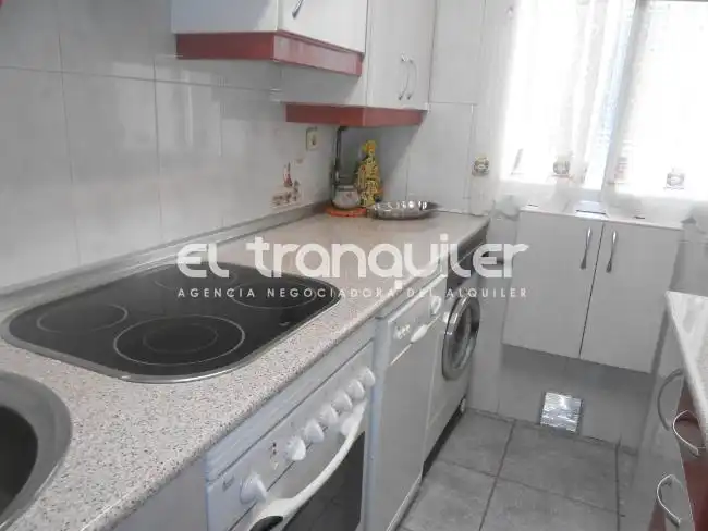 Cuina de Pis de lloguer en Madrid amb Aire condicionat, Terrassa i Moblat