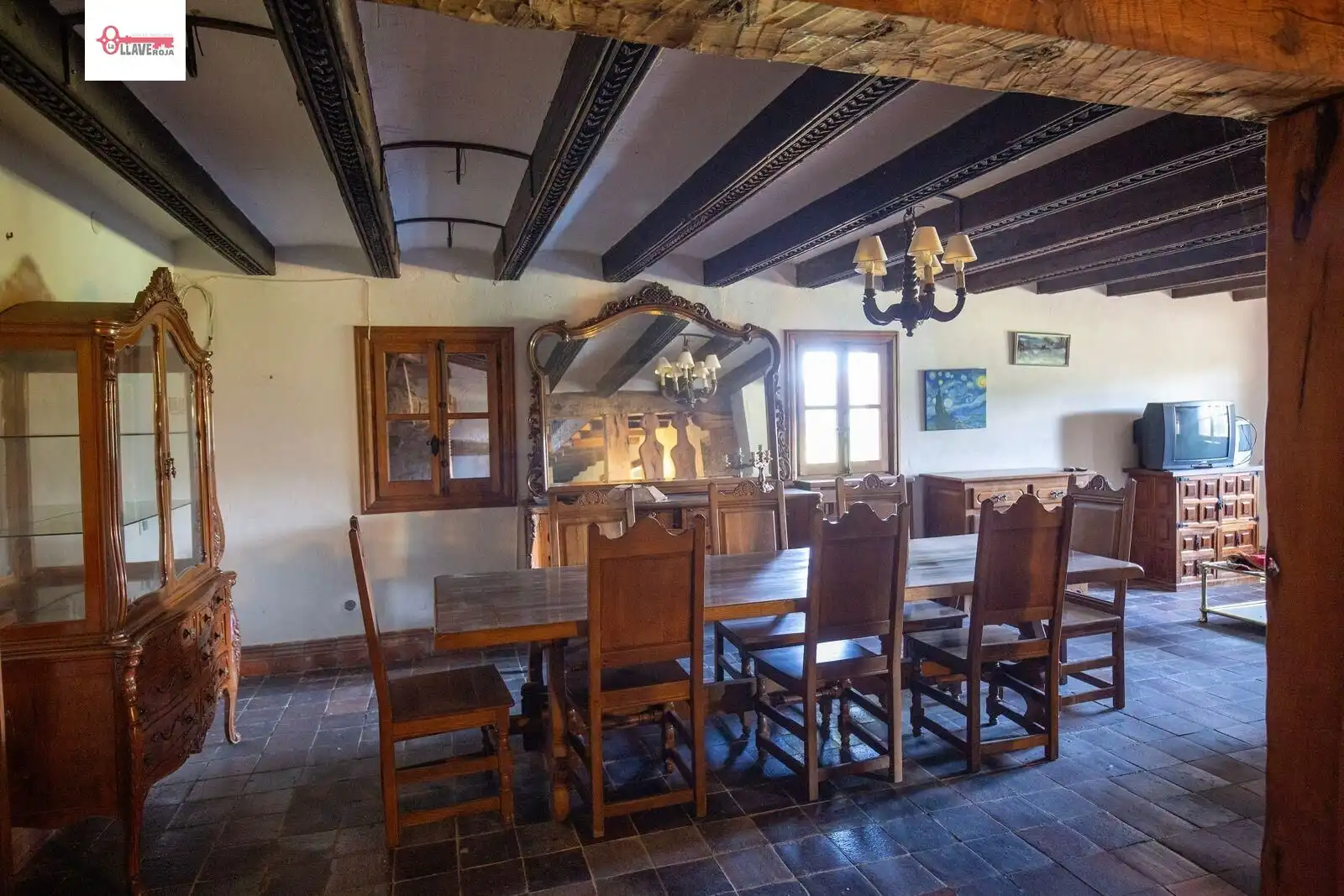 Dining room of Country homes for sale in Quintana del Puente  with Storage room, Swimming Pool and Furnished