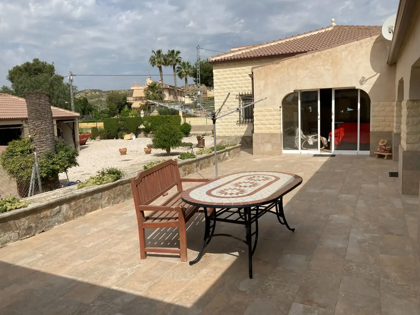 Terraza de Finca rústica en venta en Aspe con Aire acondicionado, Calefacción y Jardín privado