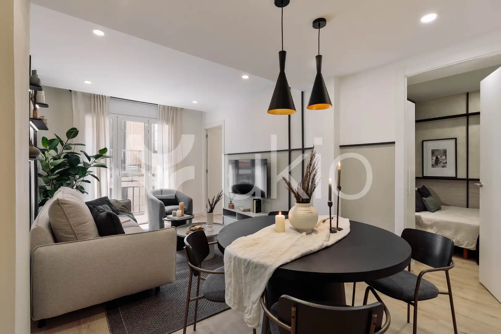 Sala d'estar de Apartament de lloguer en Barcelona amb Aire condicionat, Calefacció i Moblat