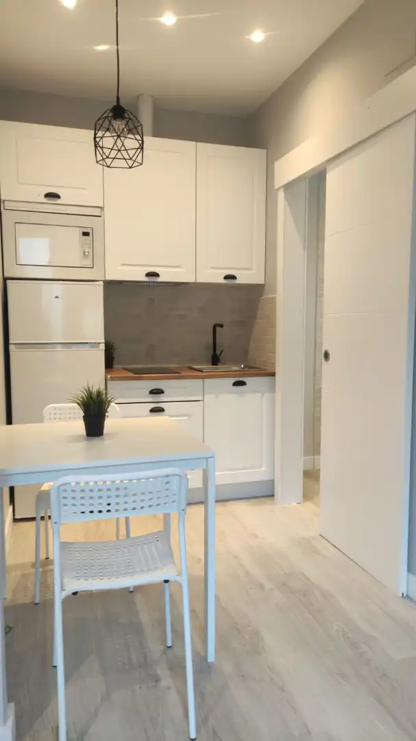 Cocina de Estudio de alquiler en Ourense Capital  con Aire acondicionado, Parquet y Amueblado