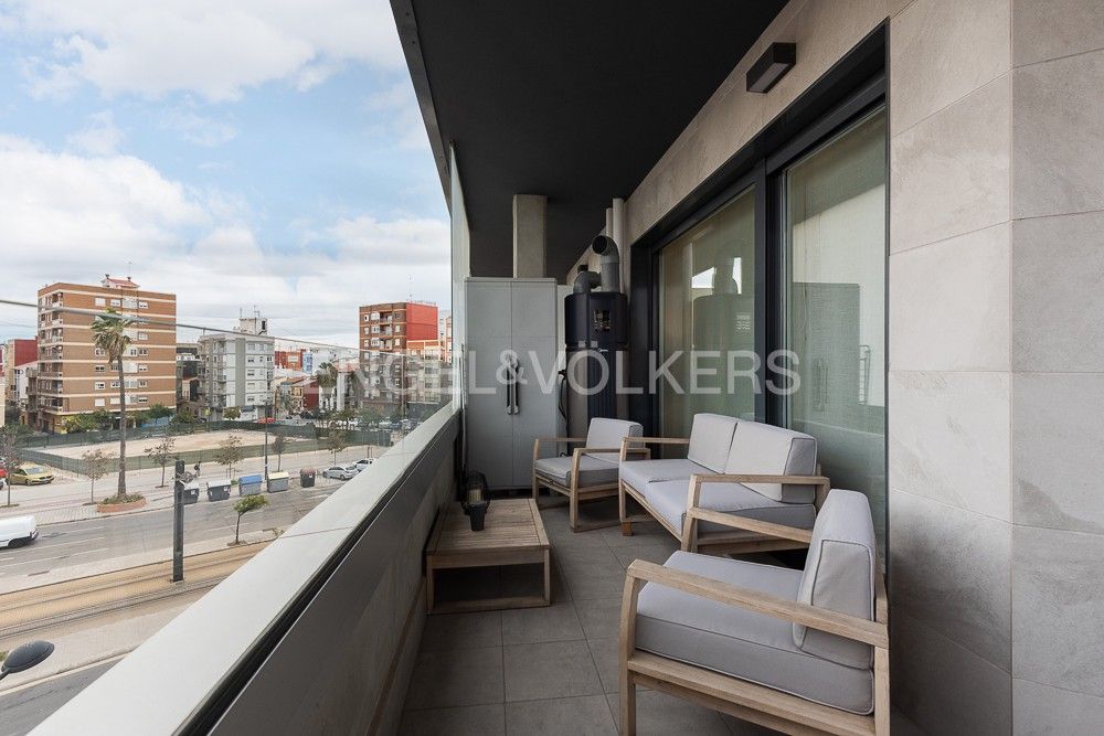 Terrace of Apartment to rent in  Valencia Capital  with Air Conditioner, Heating and Parquet flooring