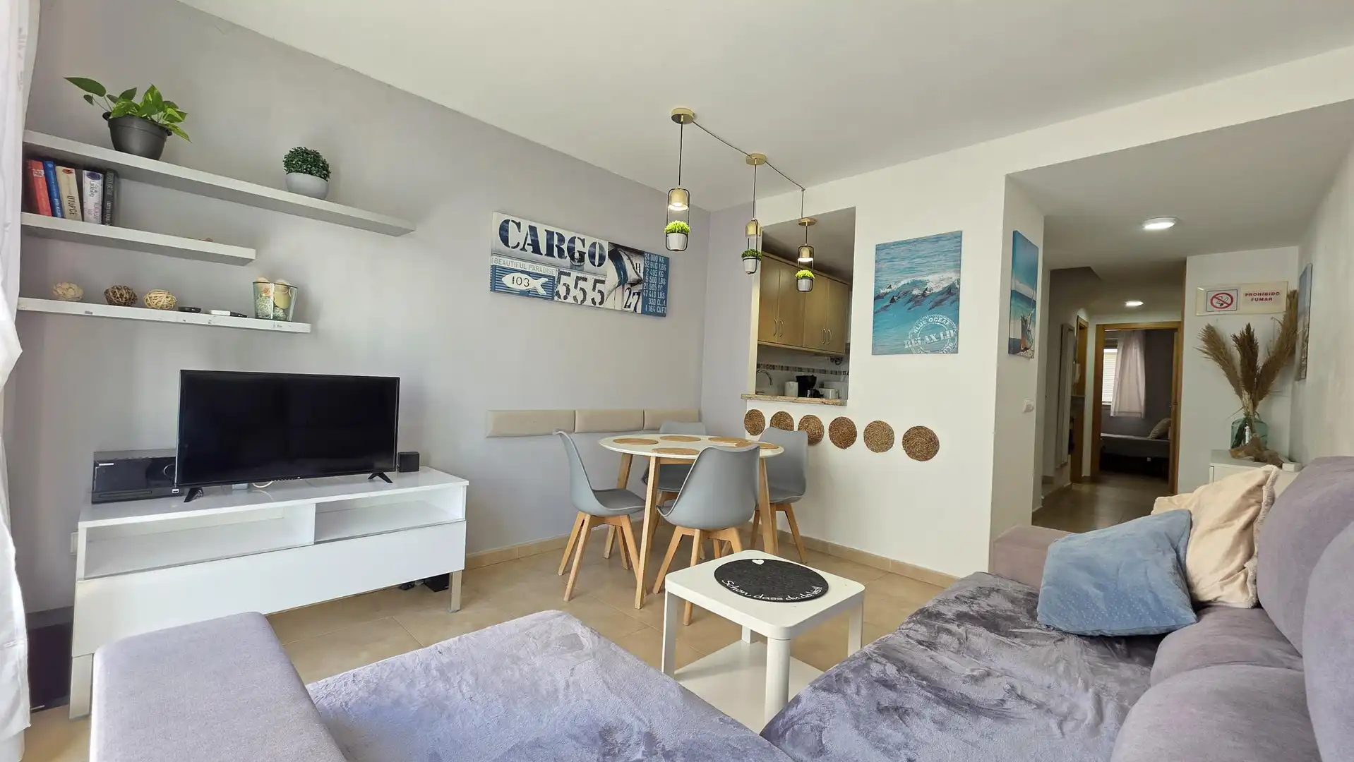 Sala de estar de Piso en venta en Gandia con Aire acondicionado, Amueblado y Balcón