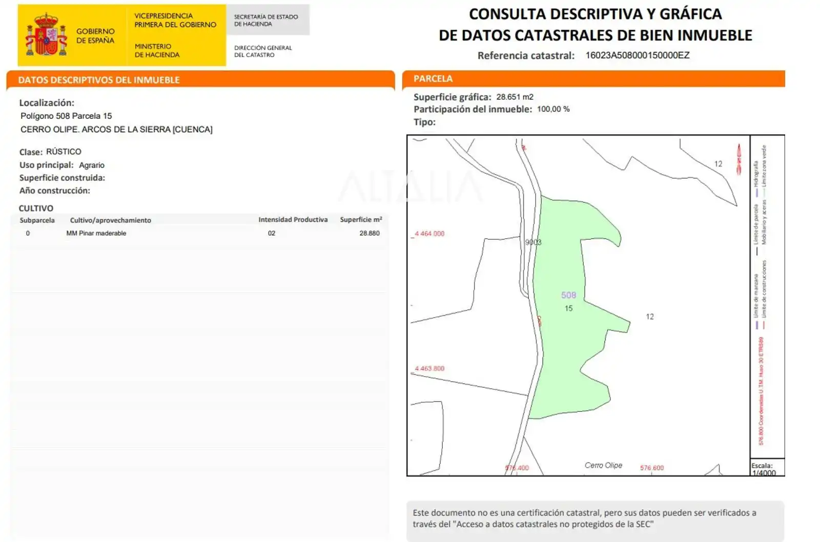 Land for sale in Arcos de la Sierra