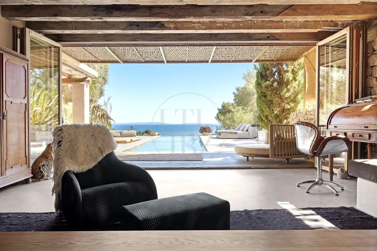 Terrasse von Haus oder Chalet zur Miete in Sant Josep de sa Talaia mit Klimaanlage, Privatgarten und Schwimmbad