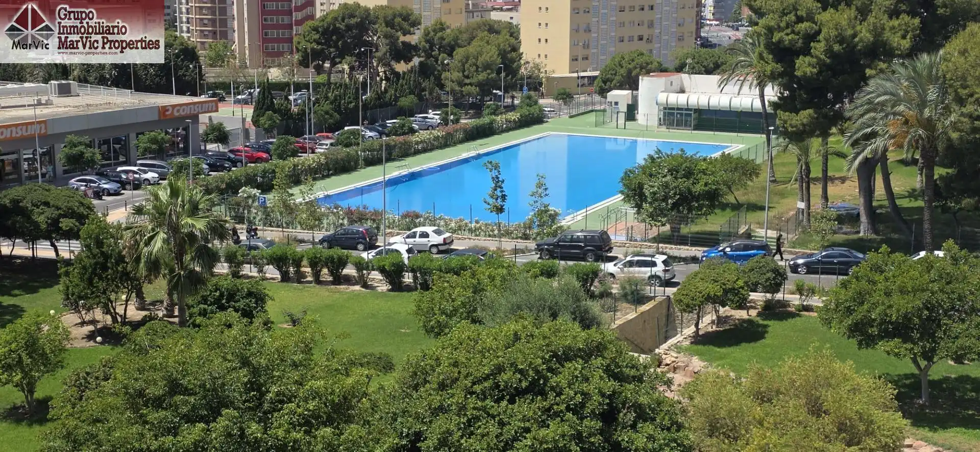 Piscina de Apartamento en venta en Benidorm con Aire acondicionado, Jardín privado y Amueblado