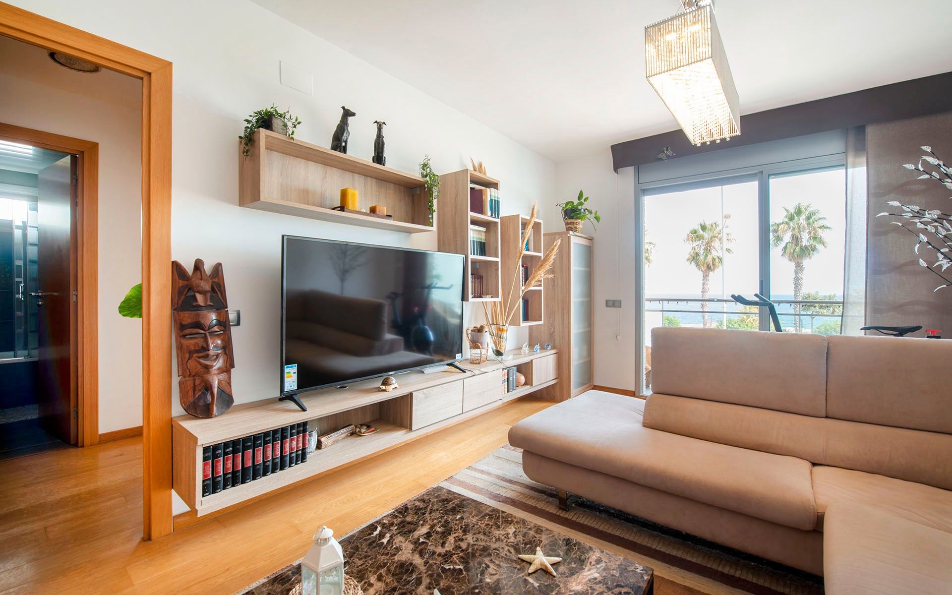 Living room of Flat for sale in Badalona  with Heating, Terrace and Swimming Pool