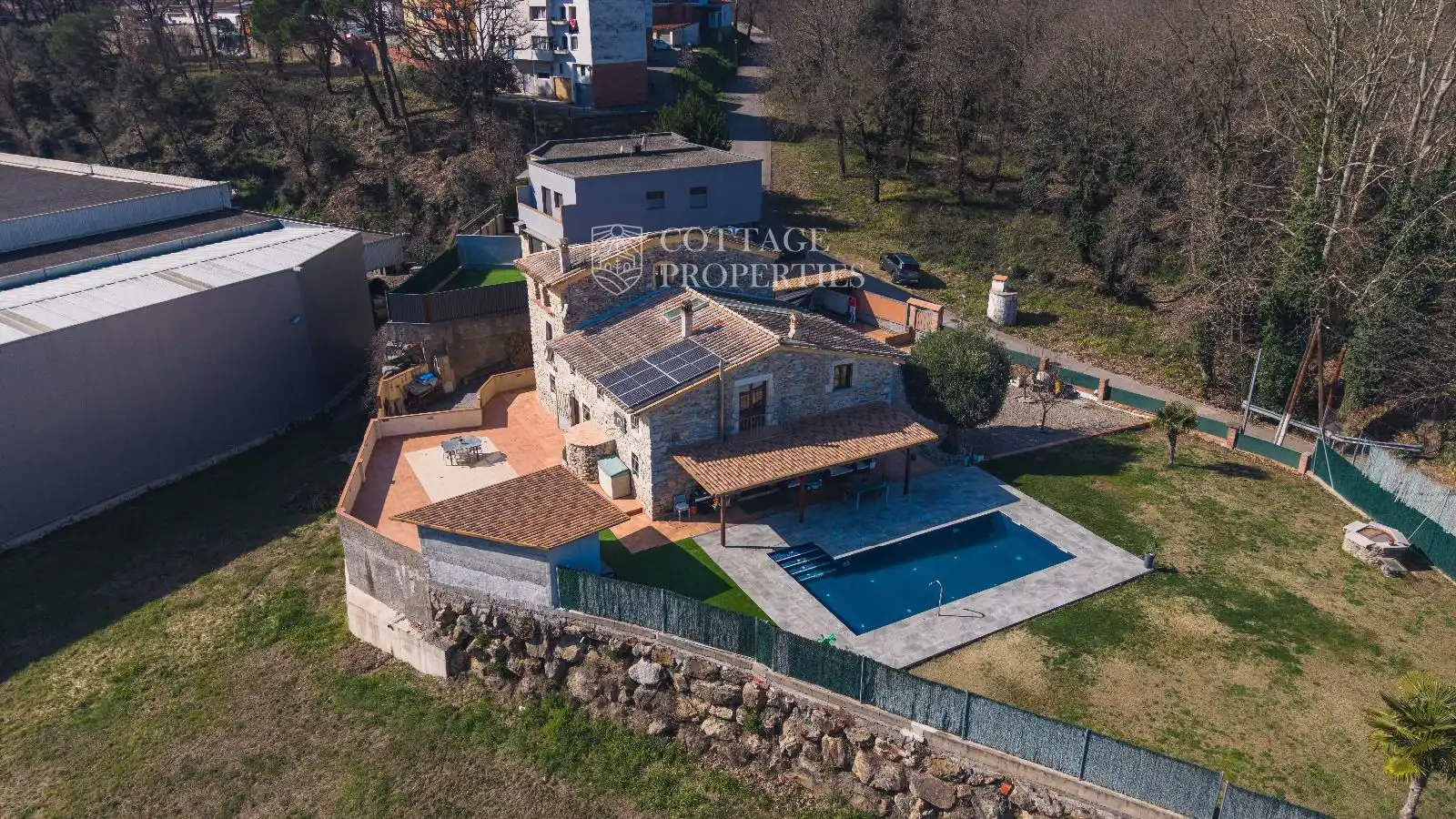 Vista exterior de Finca rústica en venda en Sant Julià del Llor i Bonmatí amb Calefacció, Terrassa i Piscina