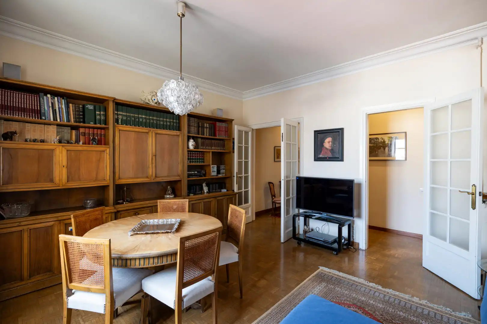 Living room of Flat for sale in Barcelona  with Heating, Parquet flooring and Furnished