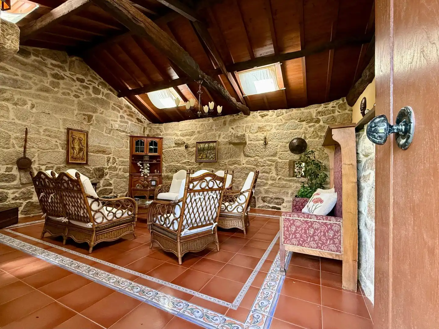 Sala de estar de Casa o chalet en venta en San Amaro con Calefacción, Jardín privado y Parquet