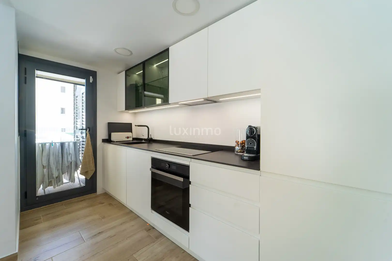 Cocina de Planta baja en venta en Calpe / Calp con Aire acondicionado, Jardín privado y Terraza