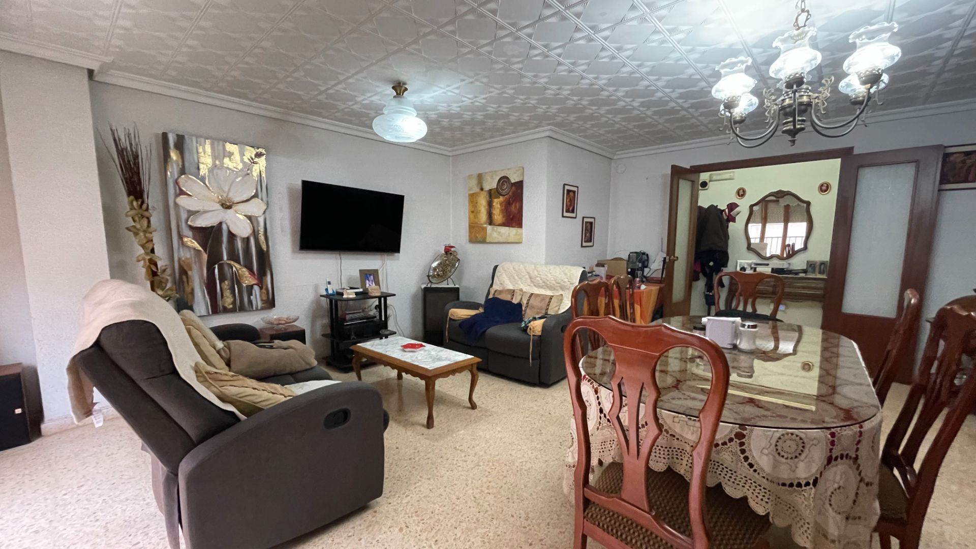 Living room of Flat for sale in Onda  with Air Conditioner, Furnished and Balcony